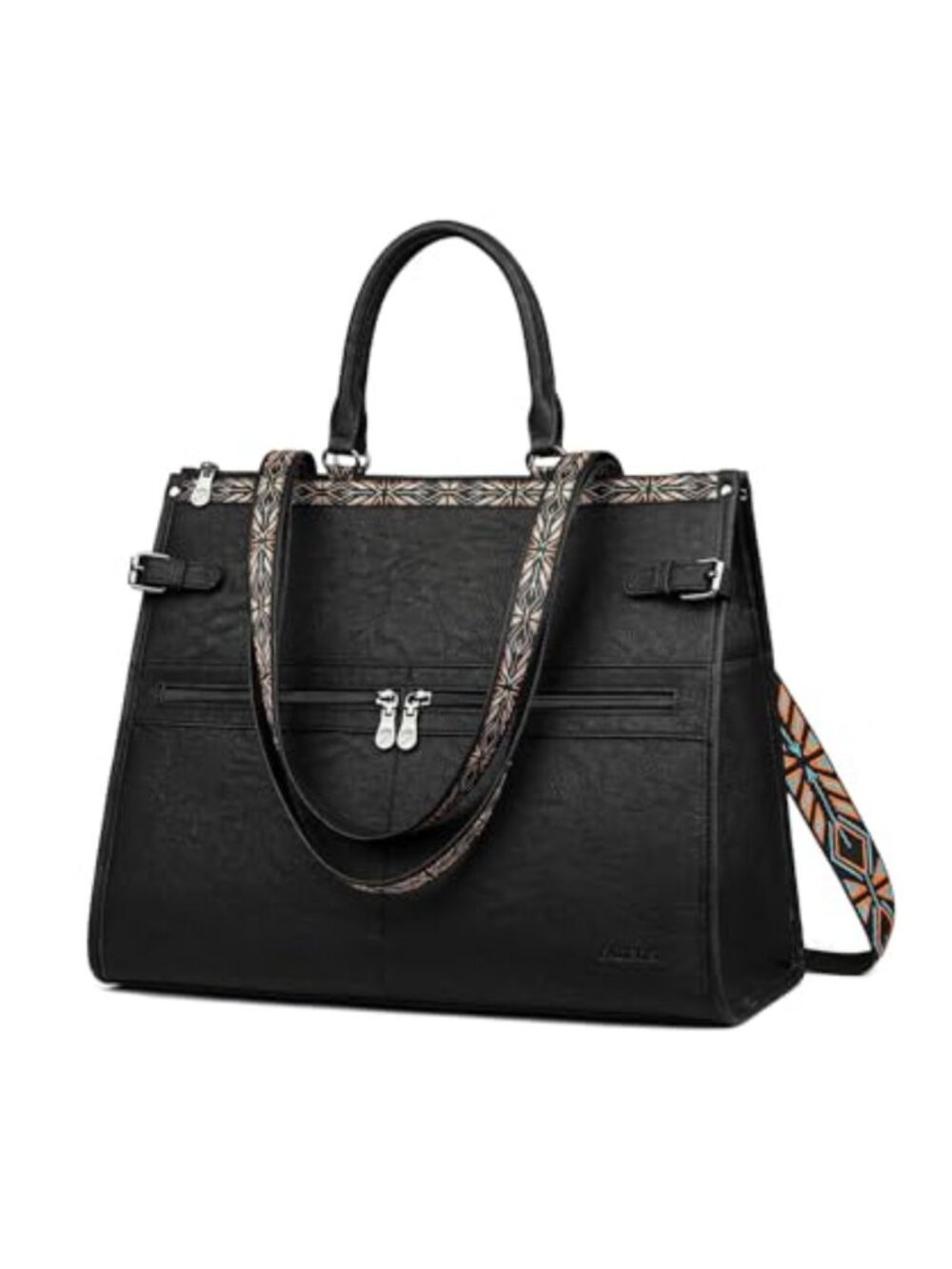 FADEON Women's Laptop Tote Bag PU Leather Fits 15.6" Laptop